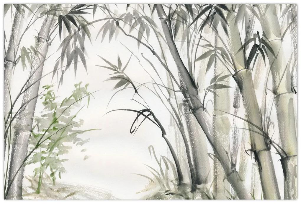 Obraz - Bambusy, kresba (90x60 cm)