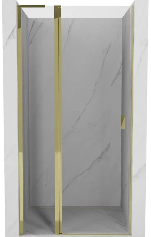 Mexen, Mexen Mist L výklopné sprchové dvere 110 cm, transparentné, zlaté - 8A4L-110-000-50-00