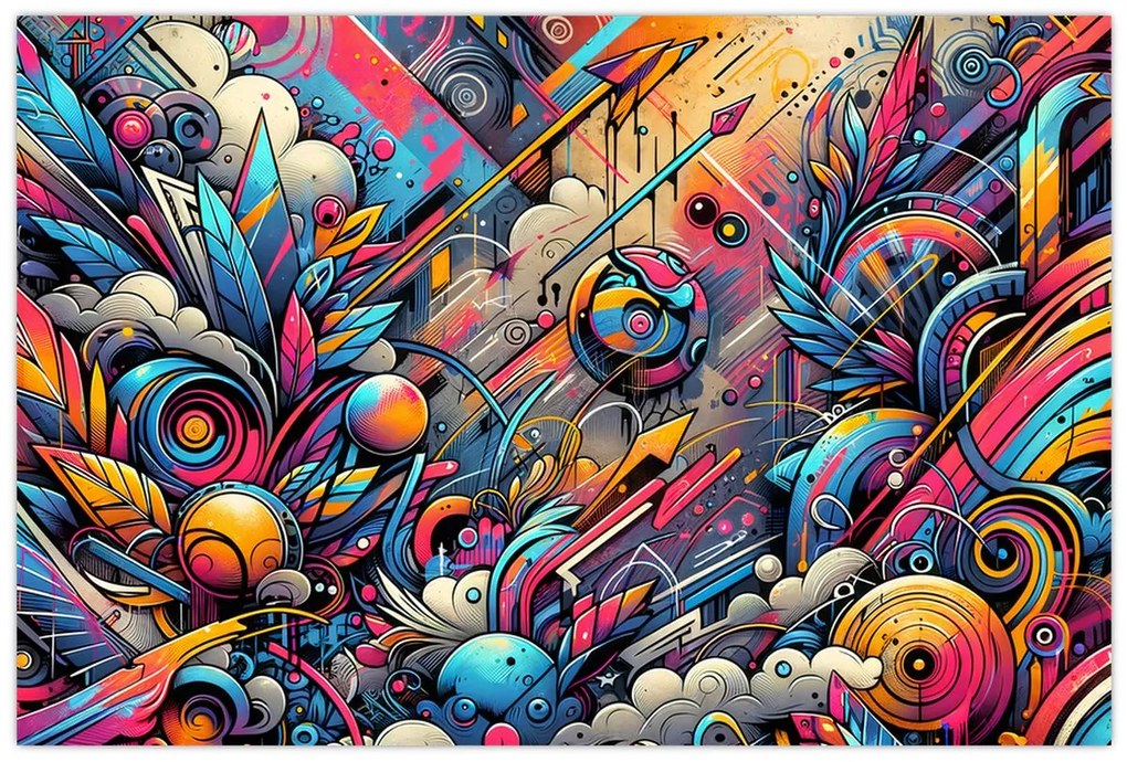 Obraz - Pestrofarebné graffiti (90x60 cm)