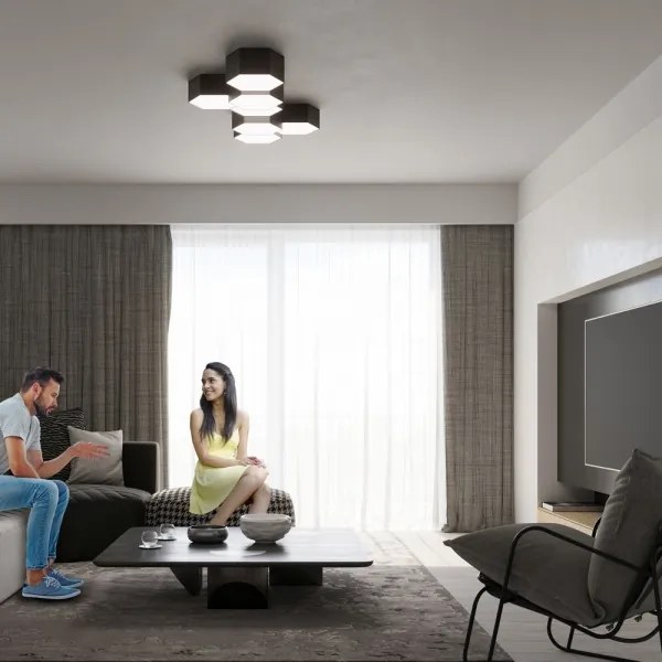 Sollux SL.1059 - Stropné svietidlo SUNDE 2xE27/60W/230V 11,5 cm čierna