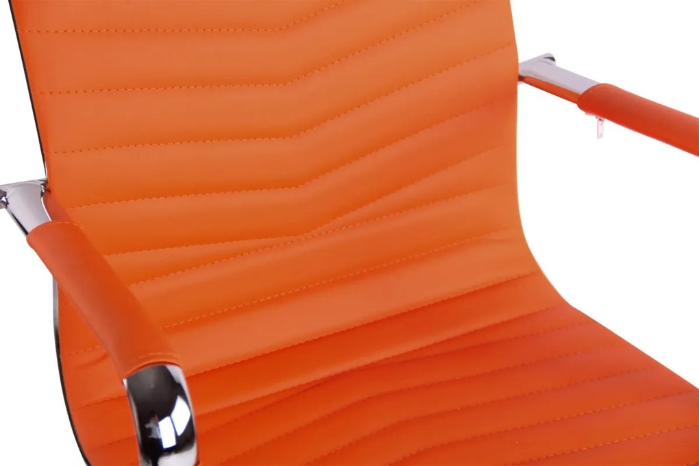 Design-Shop Kancelárska stolička Batley - koženka - Oranžová