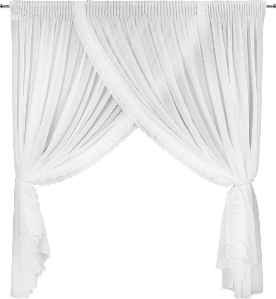 ZÁCLONA NA PÁSKE LUISA 400X250 CM BIELA