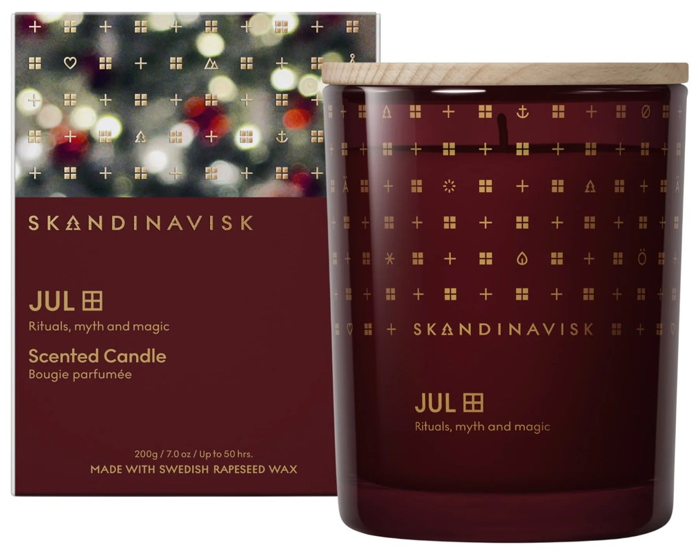 SKANDINAVISK Vonná sviečka v skle JUL (Vianoce) 200 g