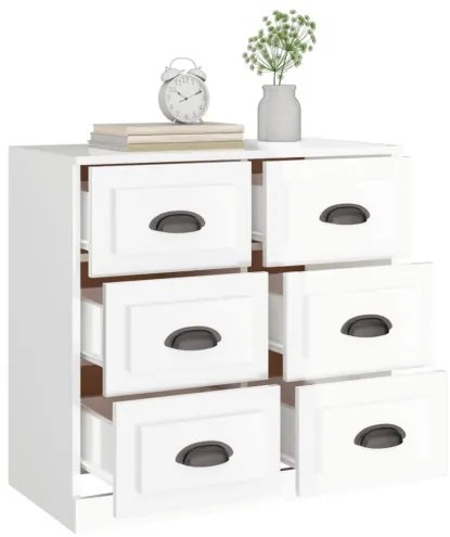 vidaXL Komoda lesklá biela 70x35,5x67,5 cm spracované drevo-