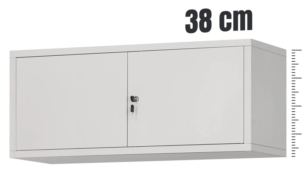Nadstavec na kancelársku skriňu EWA, 900 x 380 x 400 mm, šedá