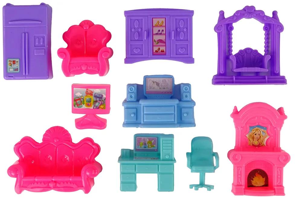 Lean Toys Plastový rozkladací domček s nábytkom a bábikami