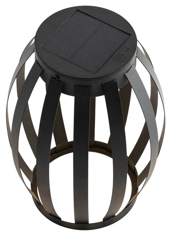 Sada 2 vonkajších stolových lámp čiernych 3-stupňový stmievač Solárny & Nabíjateľný - Sheldon