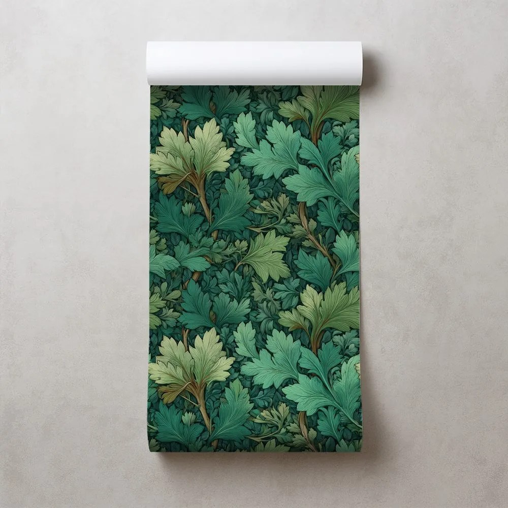 Tapeta zelené listy v klasickom štýle