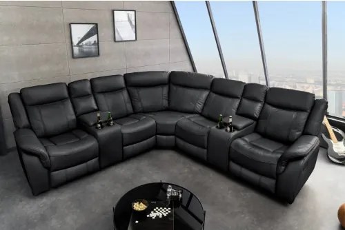 Rohová sedacia súprava Relax 47590 Hollywood - Čierna  - Komfort-nábytok