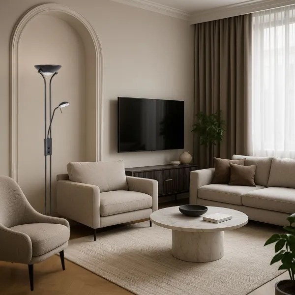 Brilagi - Stmievateľná stojacia lampa SCARLETT 1xR7s/230W/230V + 1xG9/40W čierna