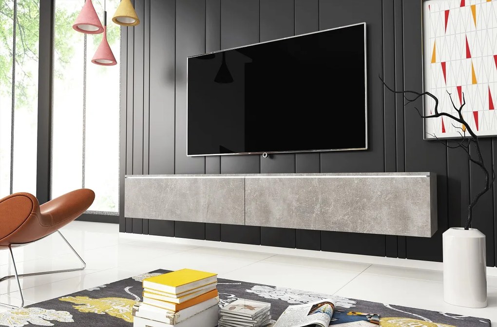 AKCIA - TV stolík Lowboard D 180 cm - betón smart