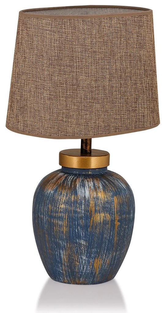 Stolní lampa Casandra modrá/hnědá