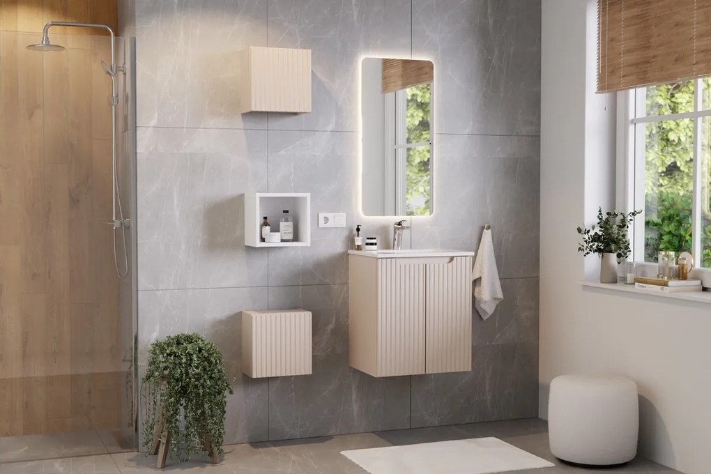 Keramické zápustné umývadlo Sky3 50 cm lesklé biele