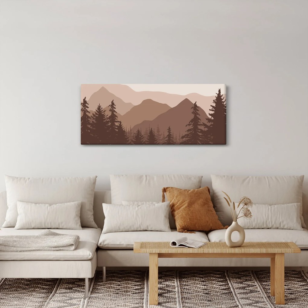 Obraz - Hnedé pohorie N⁰2 (120x50 cm)