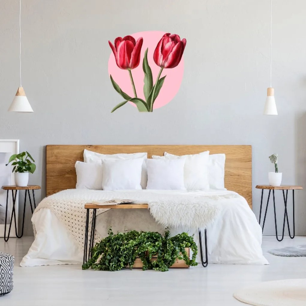 PIPPER. Textilná nálepka na stenu "Tulipány"