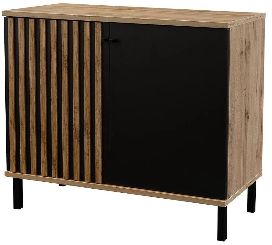 Komoda London D2 dub wotan/čierna