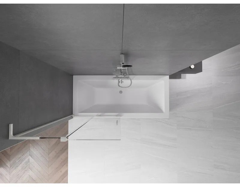 Mexen Velar L, 2-krídlová posuvná vaňová zástena 95 x 150 cm, 8mm číre sklo, brúsená oceľ, 896-095-003-01-97