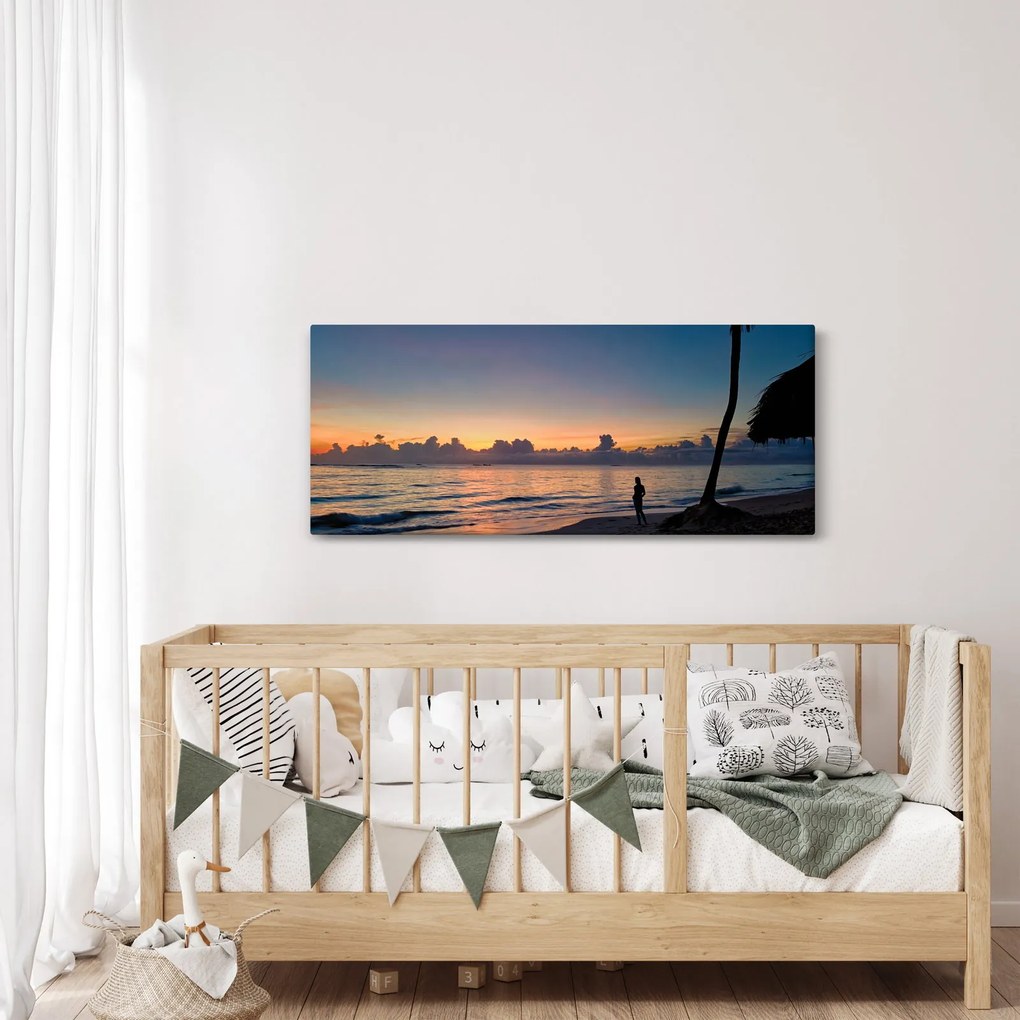 Obraz ženy na pláži (120x50 cm)