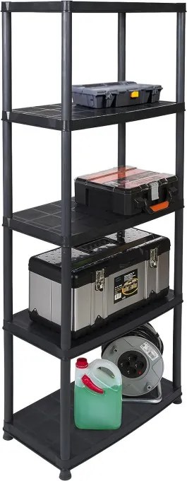 Plastový regál IRVING 171x61x31 cm čierny