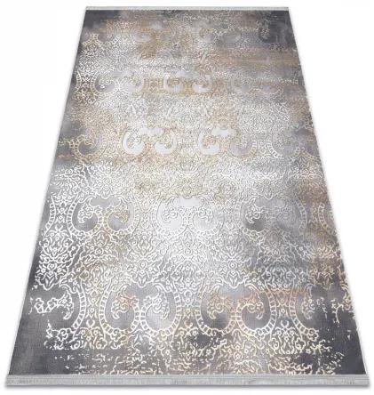 Moderný koberec LUCE 84 ornament vintage - Štrukturálny sivá / horčica Veľkosť: 154x220 cm