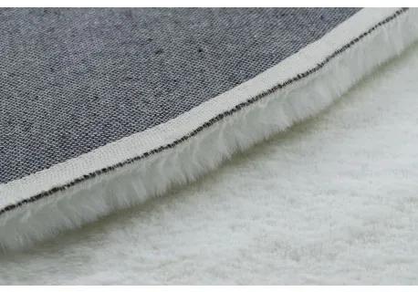 Okrúhly koberec BUNNY biela, imitácia králičej kožušiny Veľkosť: 140cm - kruh