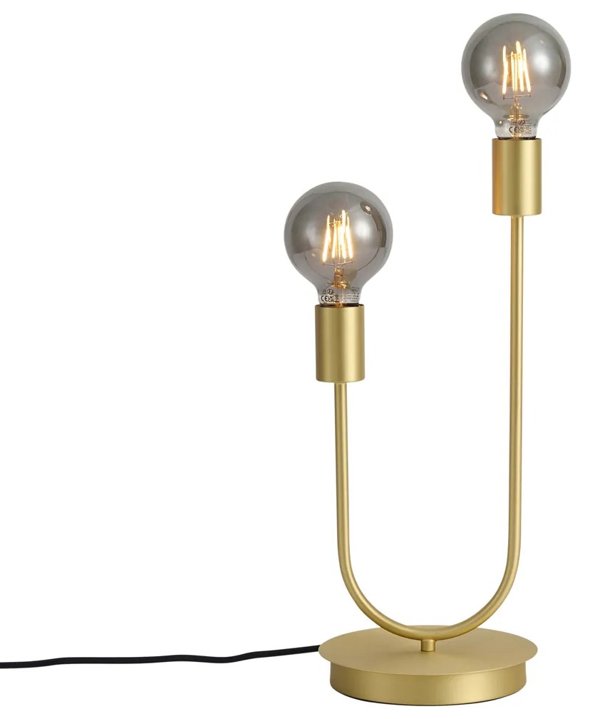 Stolná lampa Art Deco mosadz 2-svetlá - Tuning