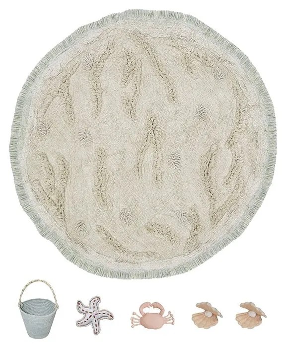 Béžový bavlnený detský hrací koberec ø120 cm Island – Lorena Canals
