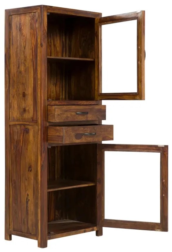 furniture-nabytek.cz - Masivní vitrína Palison dark z palisandru, lakovaná, hnědá