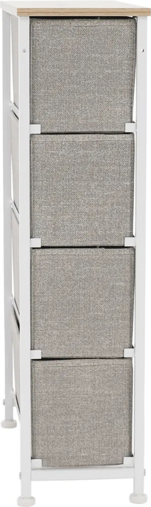 Komoda s látkovými zásuvkami OFELIA, biela