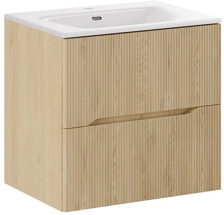 Závěsná skříňka Nordic s umyvadlem 60 cm dub cremona