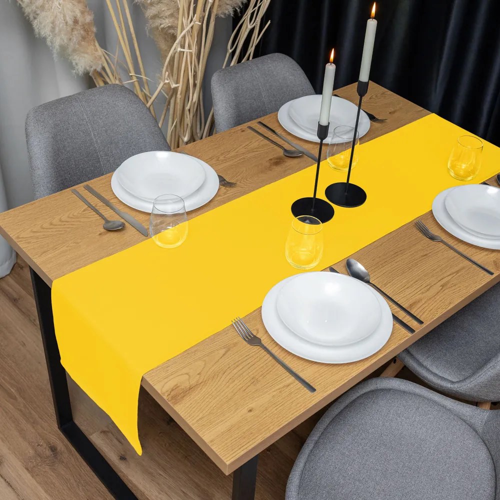 Biante Dekoračný behúň na stôl Rongo RG-029 Sýto žltý 45x180 cm