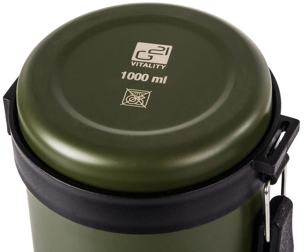 Termofľaša G21 na pitie, 1000 ml, zelená s rukoväťou 60022404