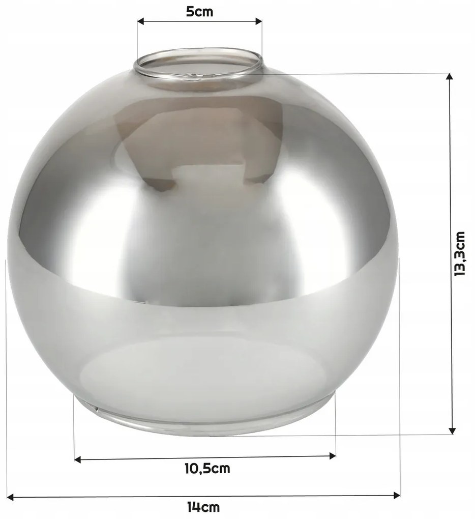 BERGE Sklenená LED stropná lampa, nastaviteľná, 3xE27 - dymová guľa