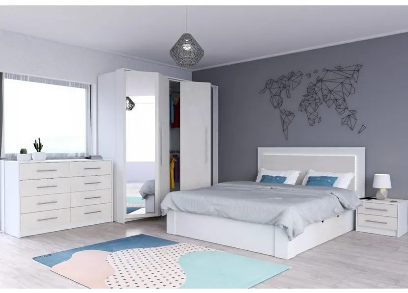 Nočný stolík AURELIA 50 cm bielo-béžový