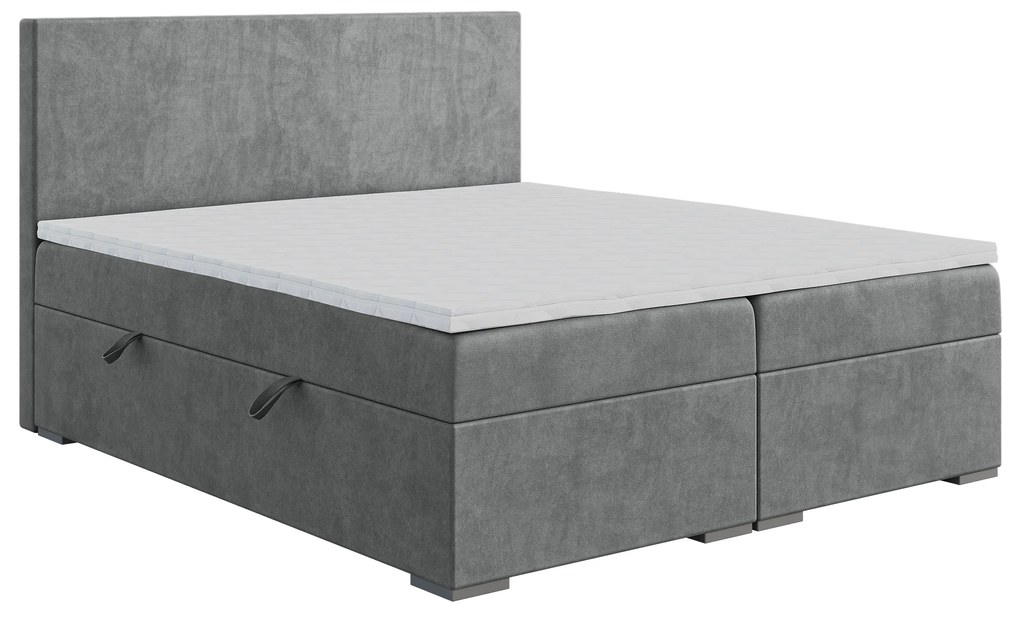 Jednolôžková posteľ Boxspring 120 cm Lemmy (betón) (s matracom a úl. priestorom). Vlastná spoľahlivá doprava až k Vám domov. 1043393