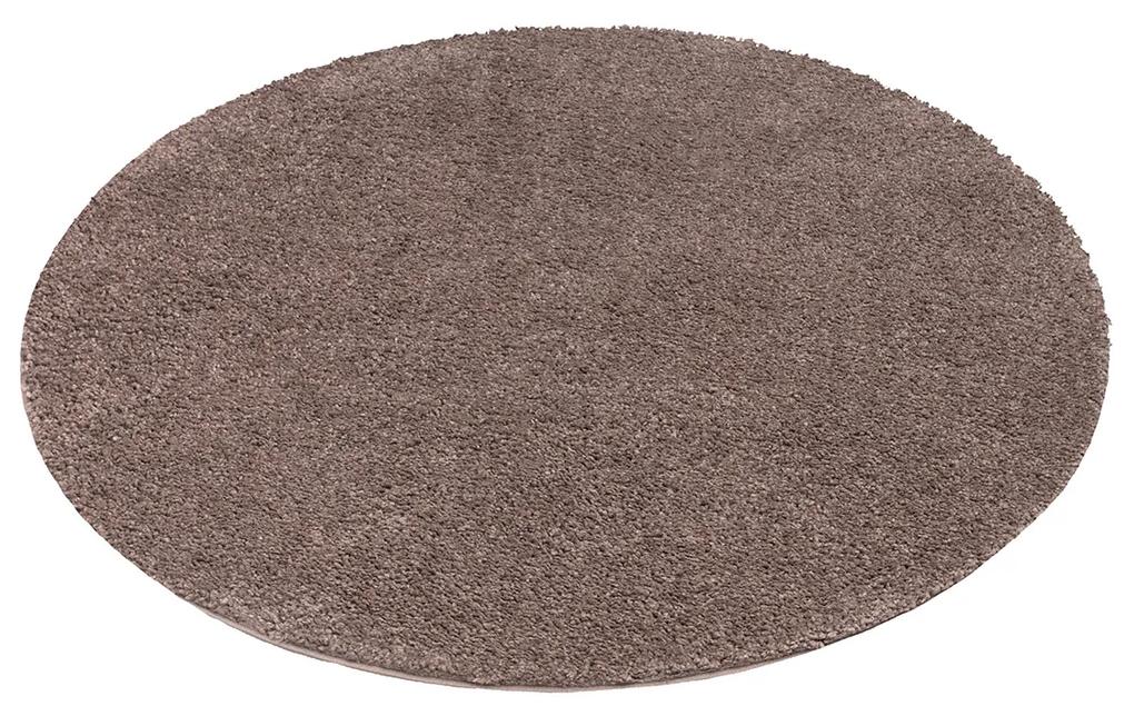 Dekorstudio Shaggy okrúhly koberec CITY 500 hnedý Priemer koberca: 200cm