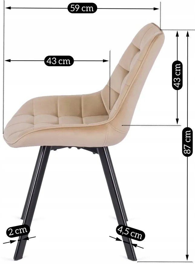 PROXIMA.store - Čalúnená jedálenska stolička RICK FARBA: čierna, MATERIÁL: zamat