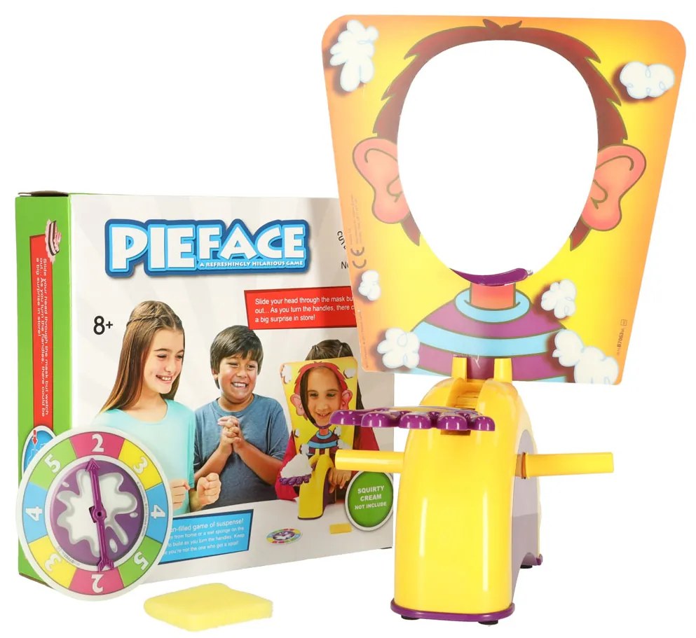 KIK Pie Face Cake – spoločenská rodinná hra Koláč do tváre, zábavná párty hra pre deti