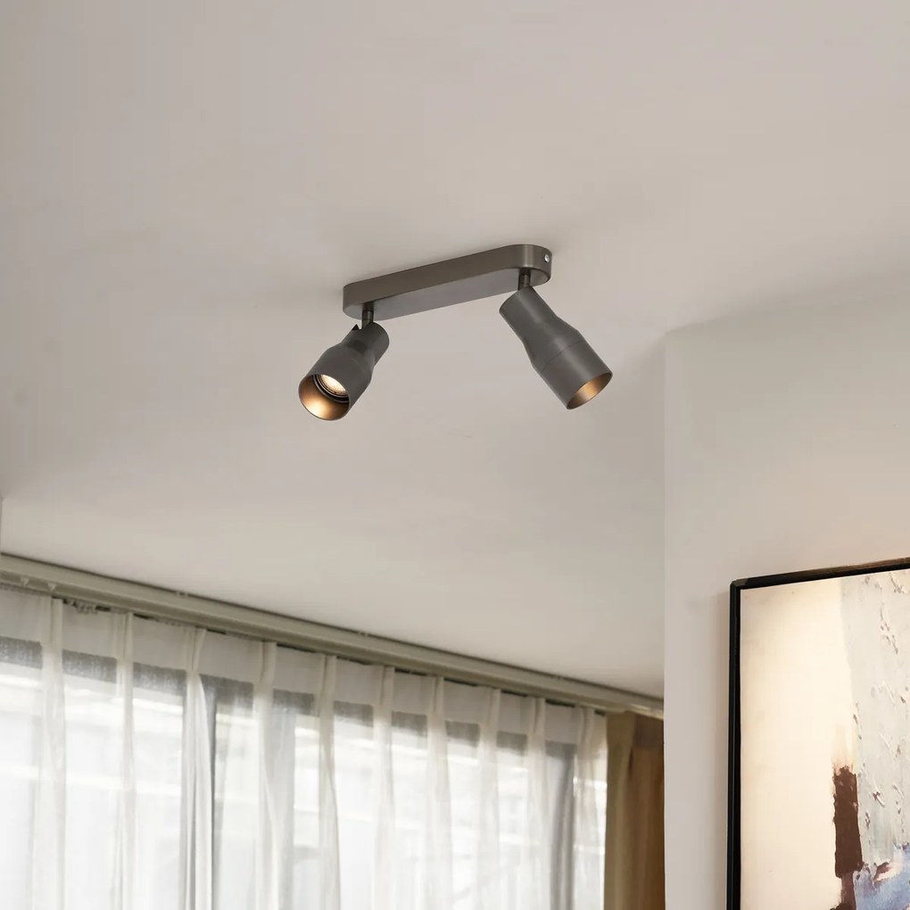 Zaoblené stropné bodové svetlo antracitová GU10 50 mm 2-svetlo - Stanley