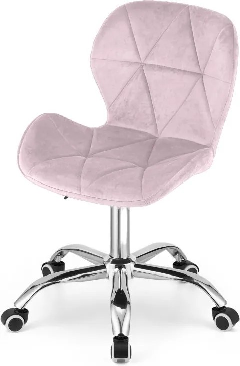 Set do pracovne ZARIMO stôl 80x40 cm biely + kreslo AVOLA VELVET ružové