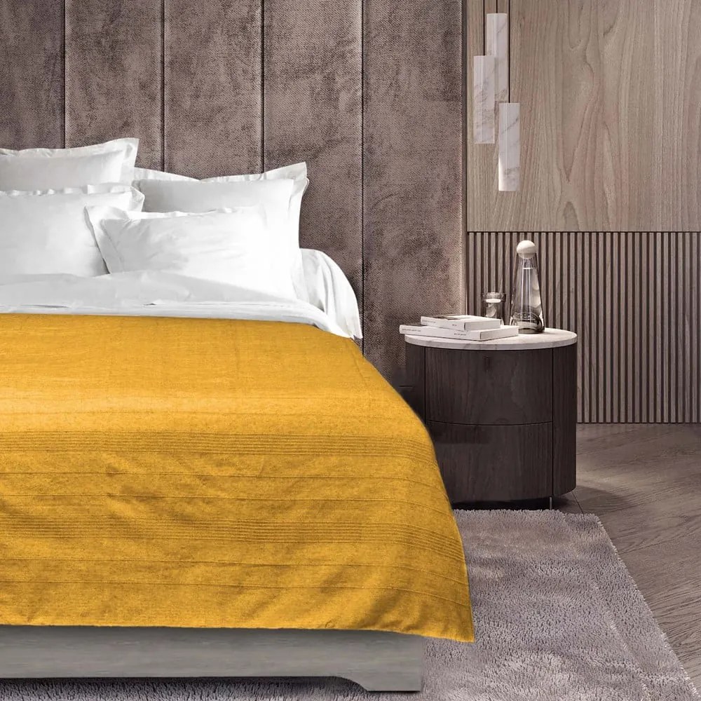 Žltý pléd 220x240 cm Lucile – douceur d'intérieur