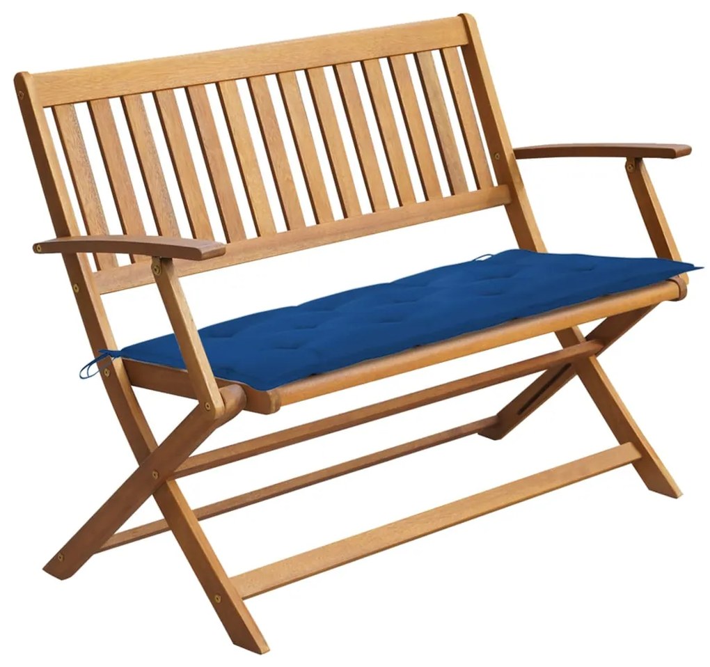 vidaXL Záhradná lavička s podložkou 120 cm akáciový masív