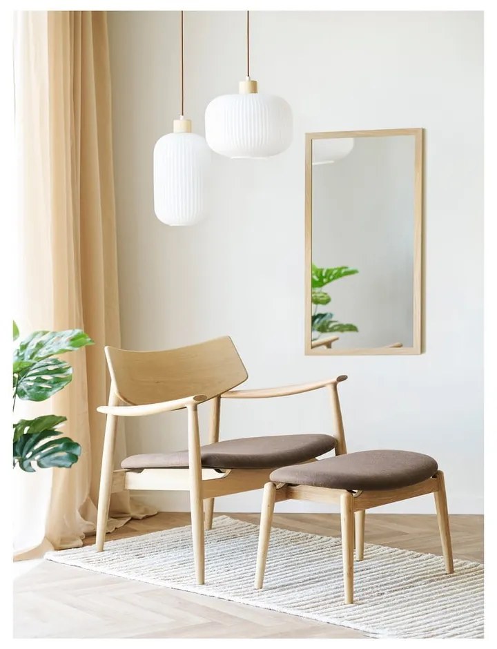 Biele závesné svietidlo so skleneným tienidlom ø 20 cm Argalo – House Nordic