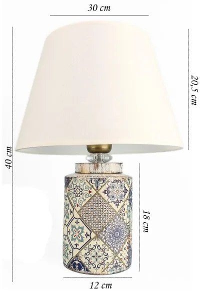 Stolná lampa RAMZES 1xE27/40W/230V biela/šedá