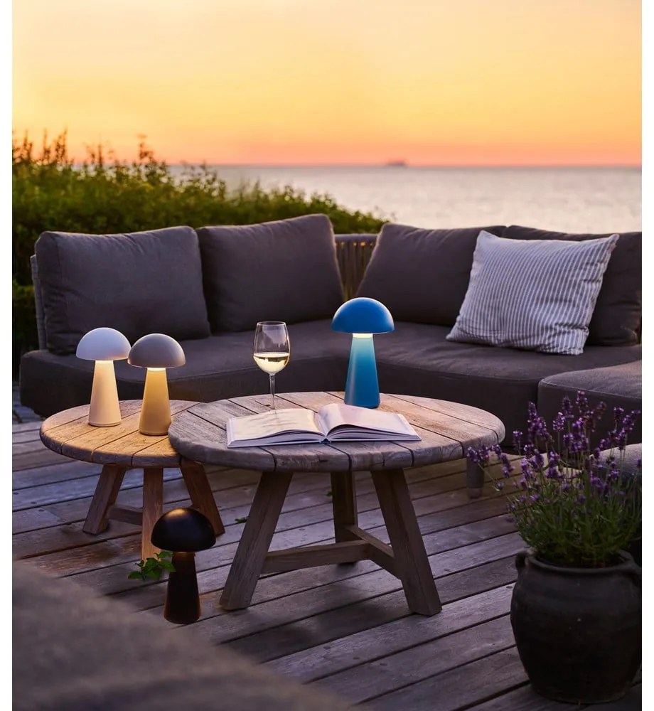 Sivá LED stolová lampa na diaľkové ovládanie (výška 28 cm) Sam – Sirius