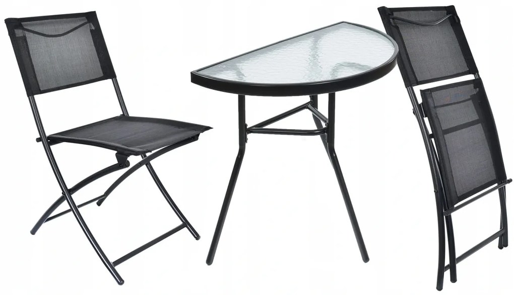 Dekorstudio Balkónový skladací set na malý balkón 2x stolička a stôl