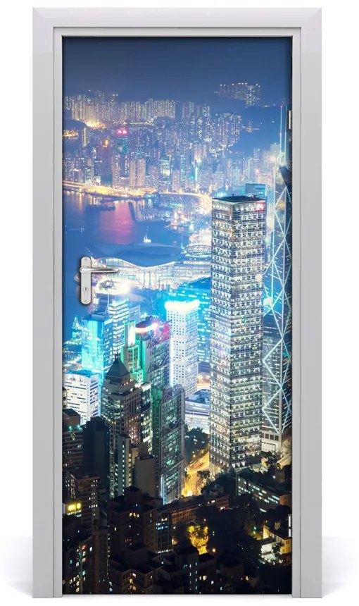 Fototapeta samolepiace na dvere Hong kong noc 75x205 cm