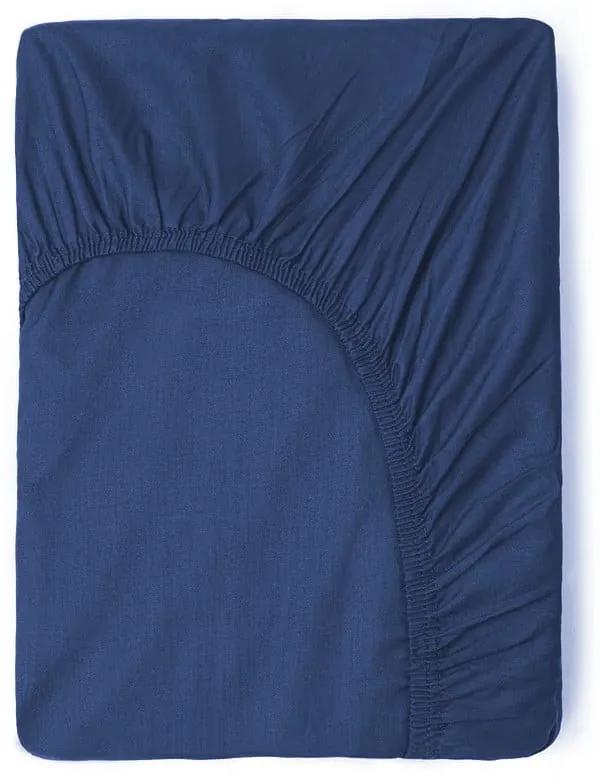Tmavomodrá bavlnená elastická plachta Good Morning, 90 x 200 cm