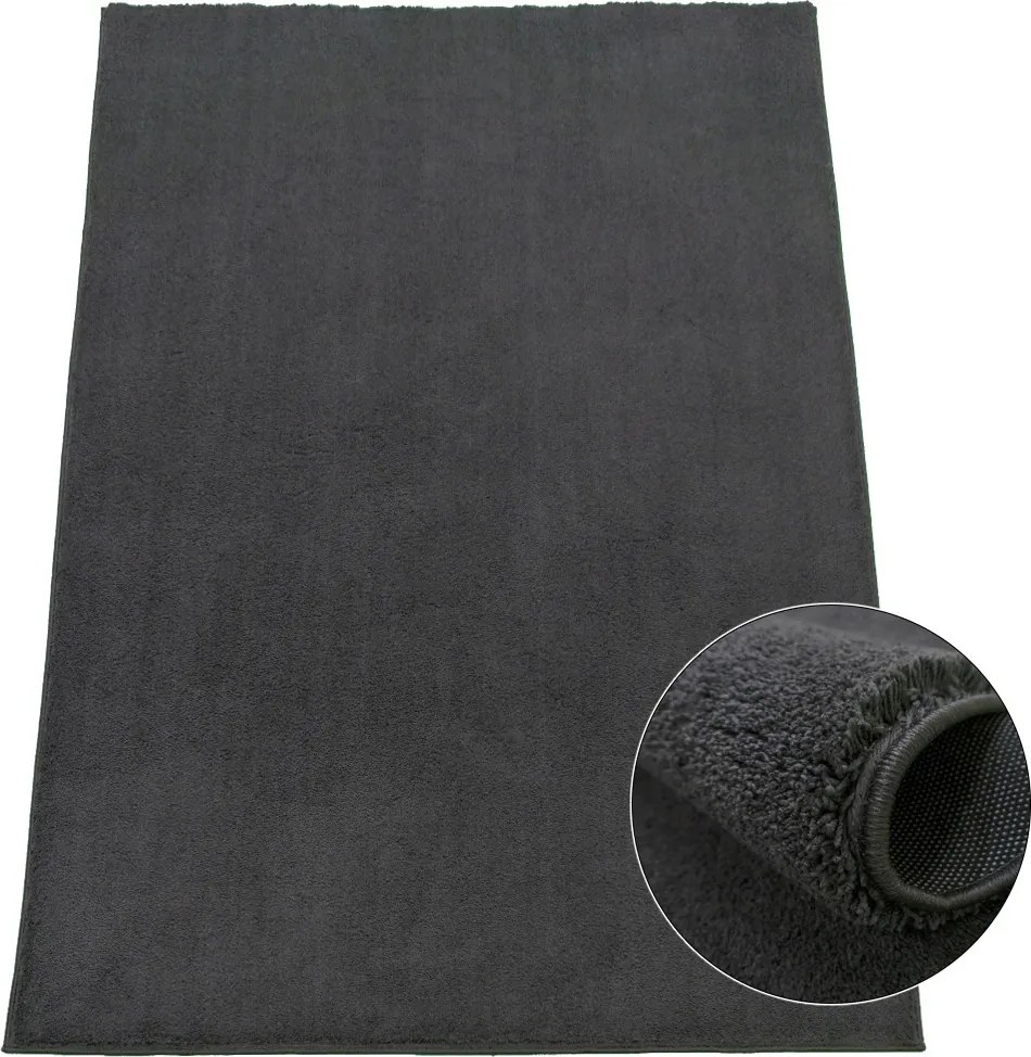 BE Koberec Oslo OSLO 7000 DARK GREY – sivý obdĺžnikový Rozmer: 160x230 cm