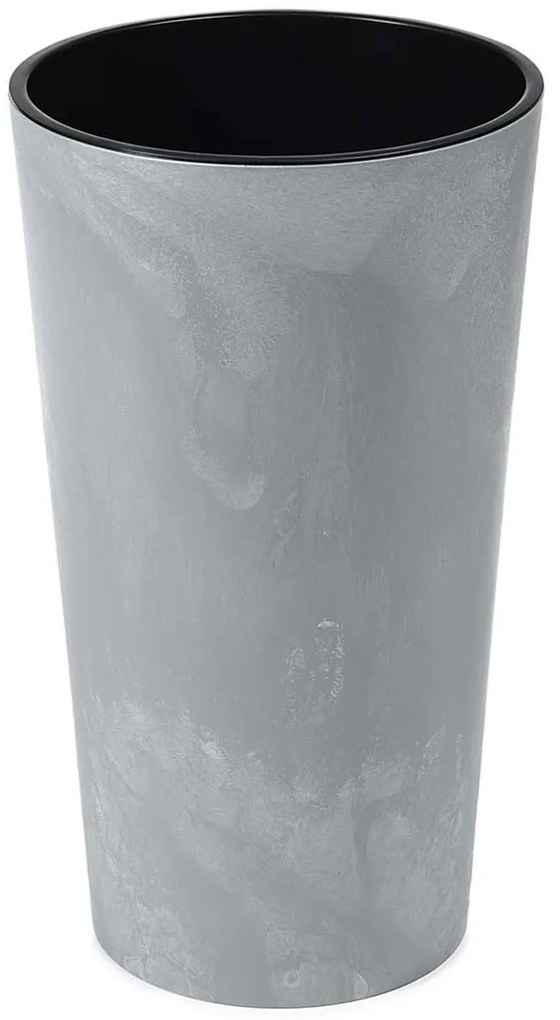 PLASTOVÝ KVETINÁČ URBANIKA SADA 2KS 57X30 CM+46,6X25,5 CM IMITÁCIA BETÓNU SIVÁ